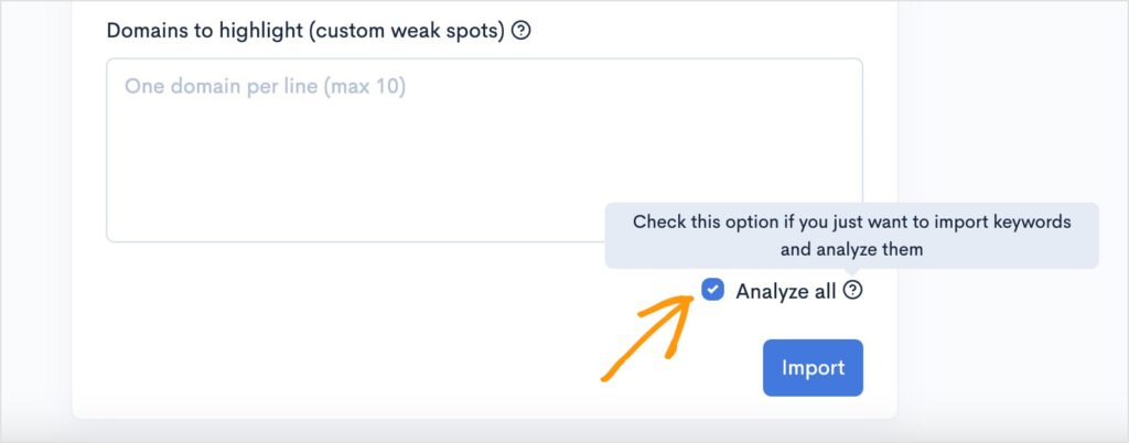 Analyze all button in LowFruits.