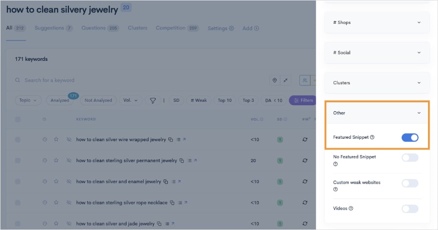 Featured Snippet Filter On Featured snippet filter on.