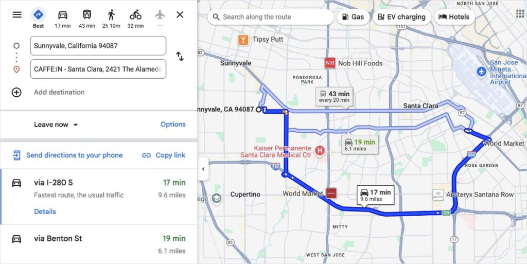 Google Maps Directions Google Maps directions for a local business in California.