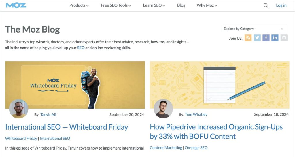 Moz SEO blog.