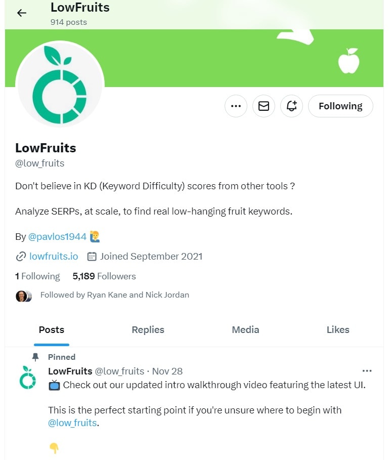 A screenshot of an instagram post for lowfruits discussing predictions in the realm of SEO and Google.