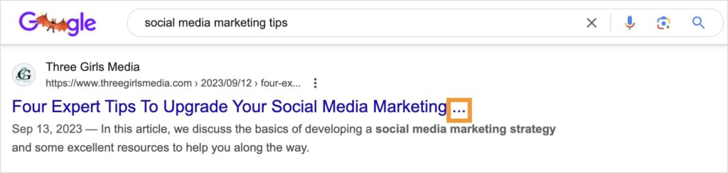 A truncated page title shows an ellipsis at the end.