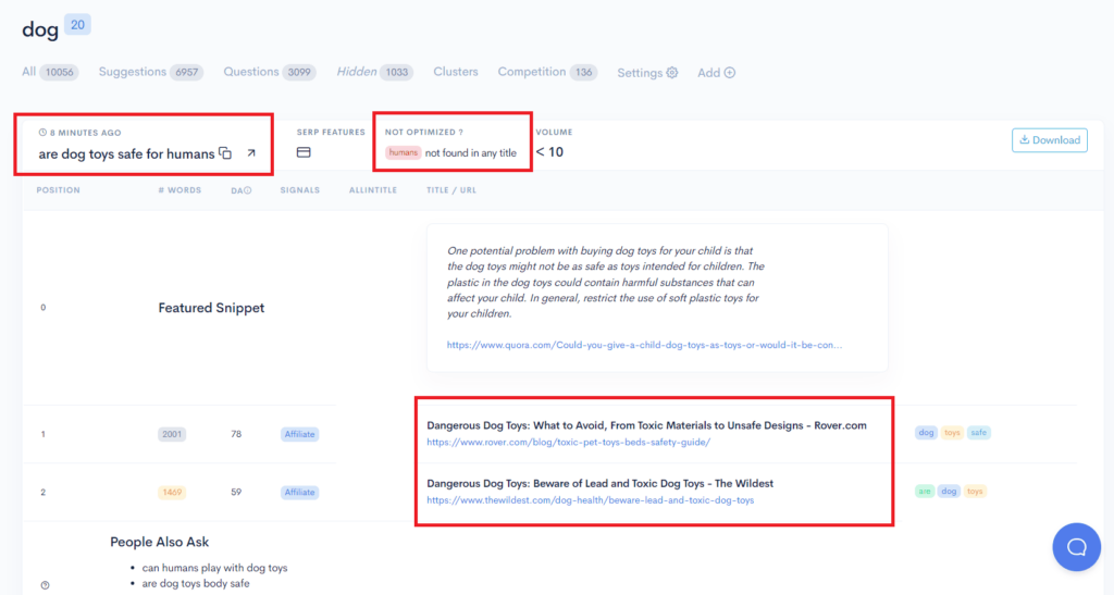 A screenshot of a page showing a list of tasks in the Pets Travel niche A screenshot of a page showing a list of tasks in the Pets & Travel niche.